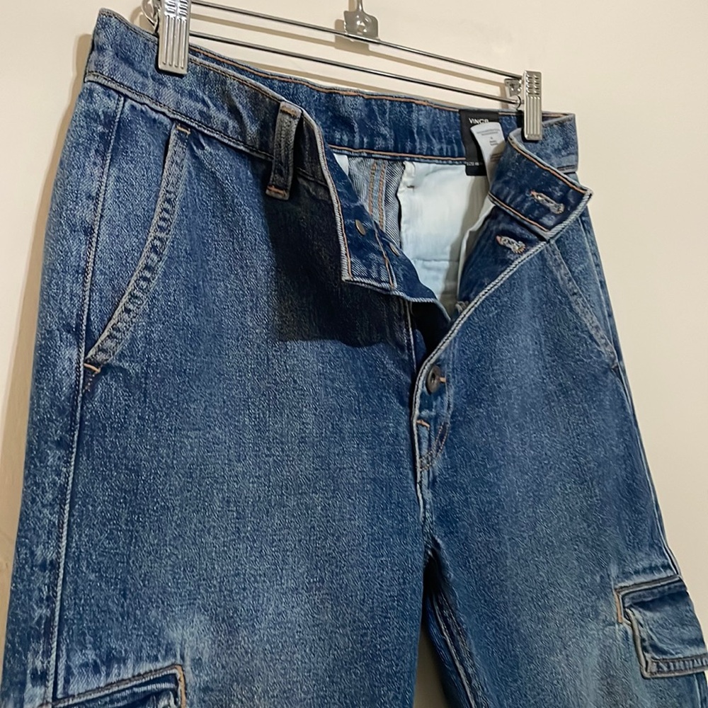 Vince. Cropped denim cargo pants - Picture 2 of 6